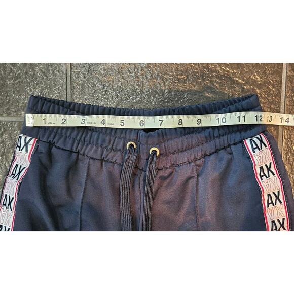 A/X Armani Exchange Womens Track Pants XS Black Red Logo Snap Up Leg Side Stripe - Picture 13 of 16